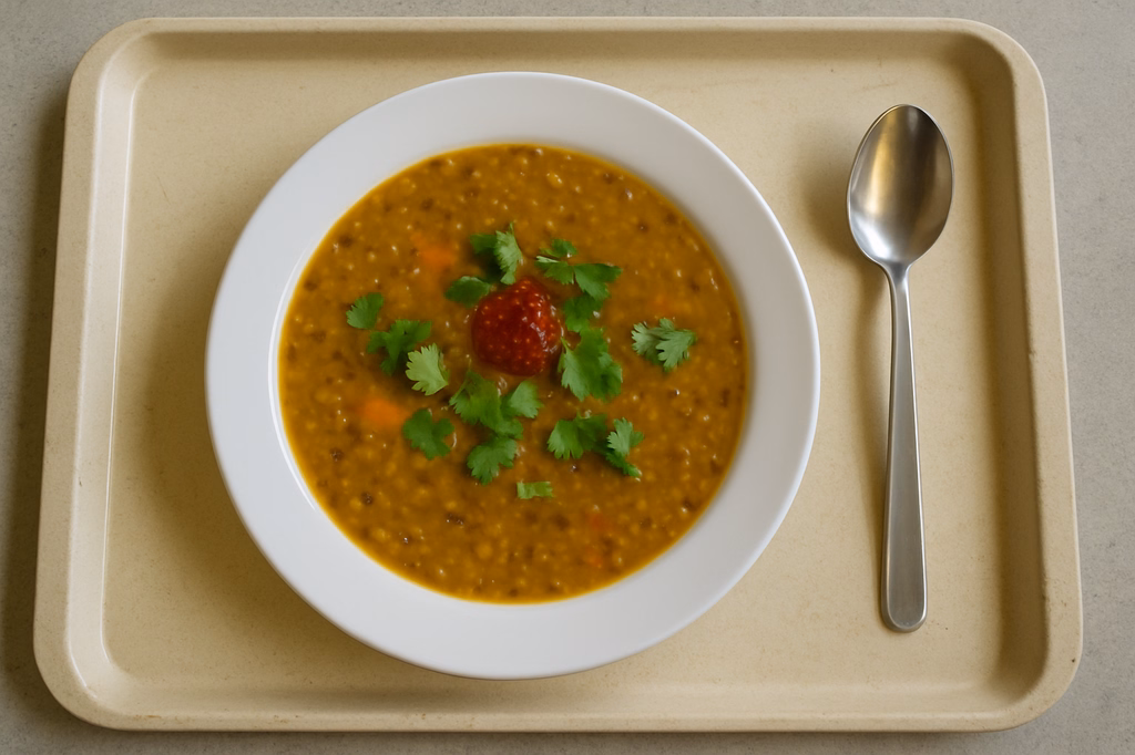 Orientalische Linsensuppe mit Harissa & frischen Koriander (AI Generated)