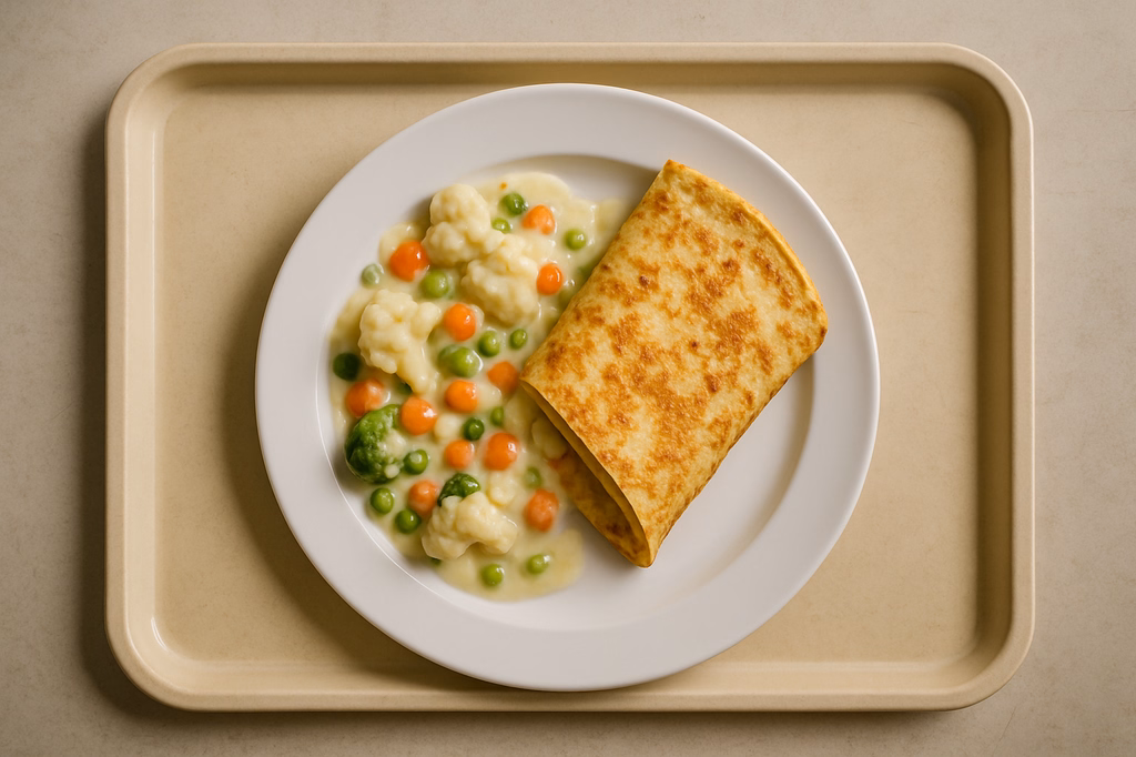 Pfannkuchen gefüllt mit Kaiserrahmgemüse (AI Generated)
