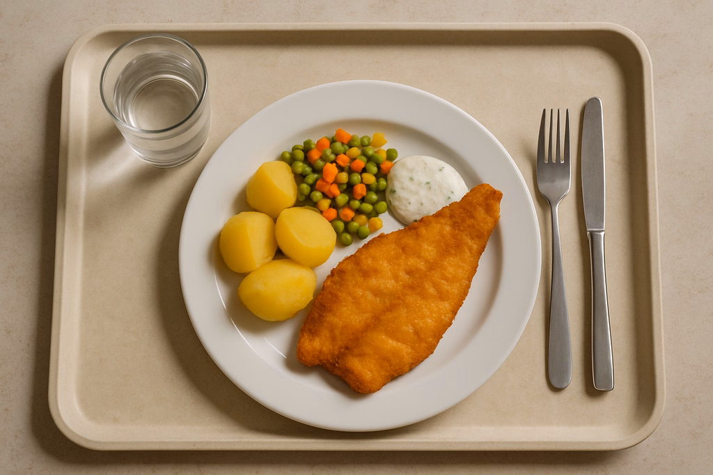 Gebackenes Schollenfilet mit Kräuterdip (AI Generated)