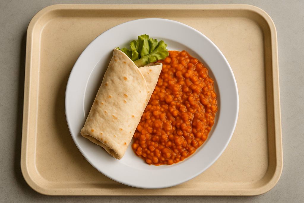 Wrap mit rotem Linsenragout (AI Generated)