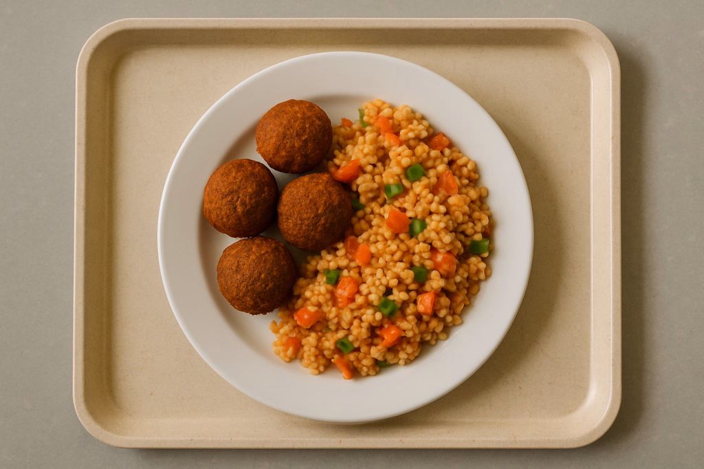 Falafelbällchen mit Bulgurgemüsesalat (AI Generated)