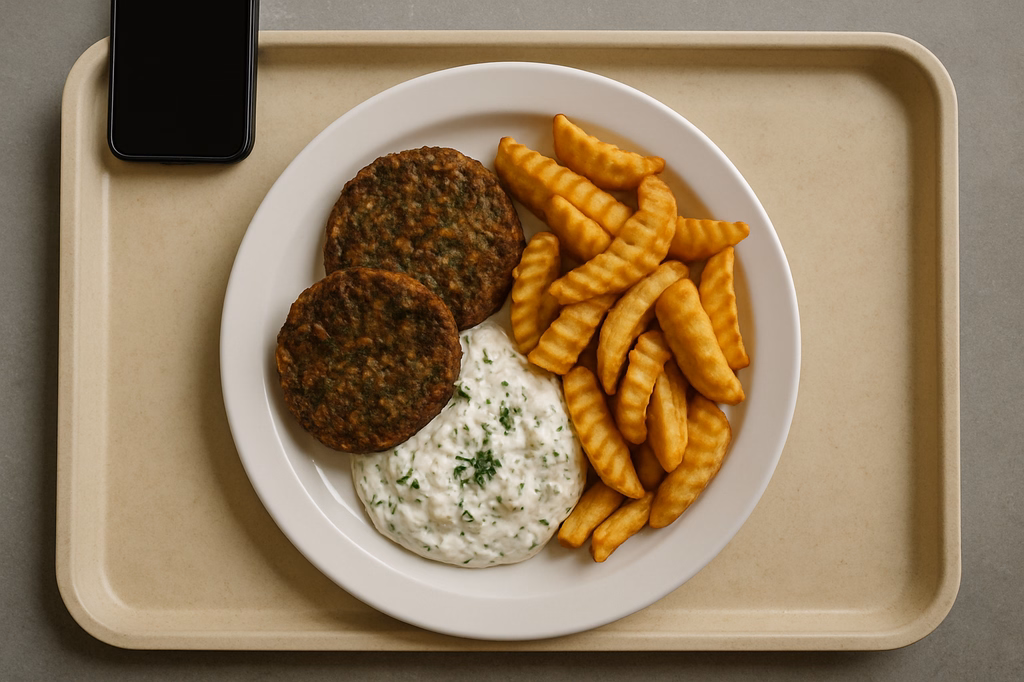 Linsentaler mit hausgemachtem mediterranem Quark & frischen Kräutern Crinkle Wedges (AI Generated)