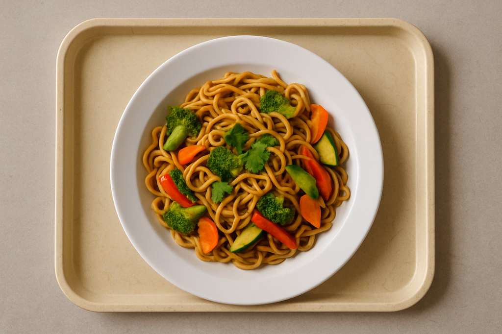 Asia Nudelpfanne mit frischem Gemüse & Koriander (AI Generated)