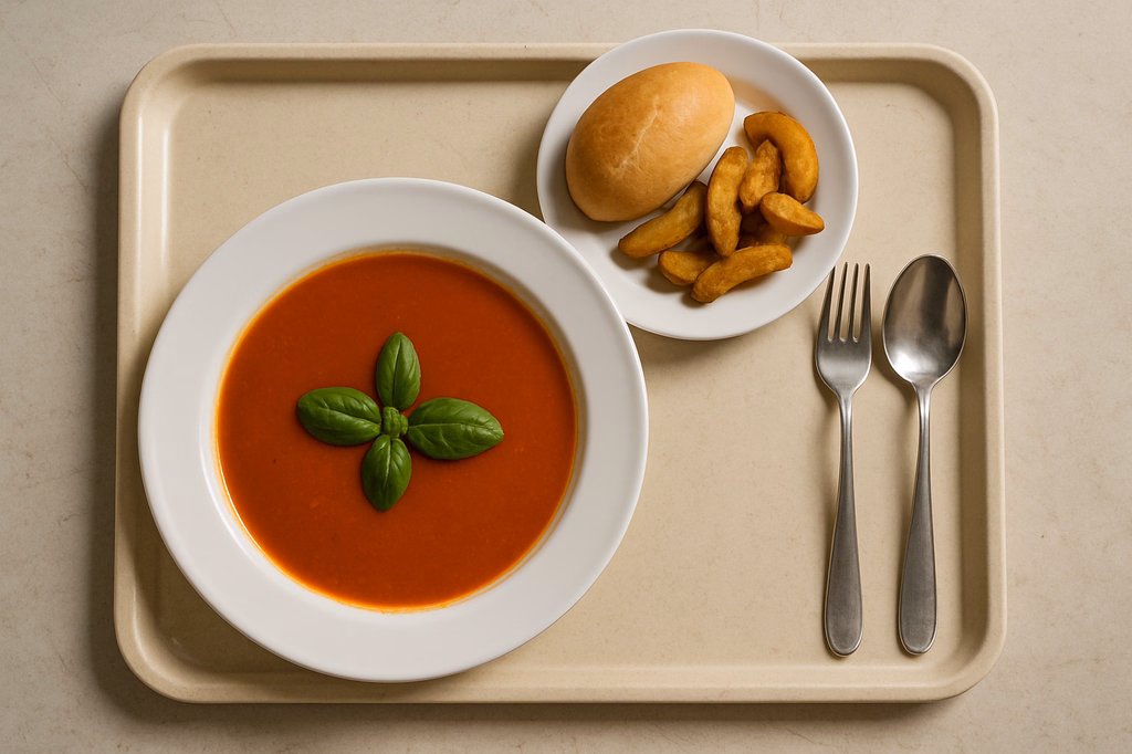 Tomatensuppe mit frischen Basilikum (AI Generated)