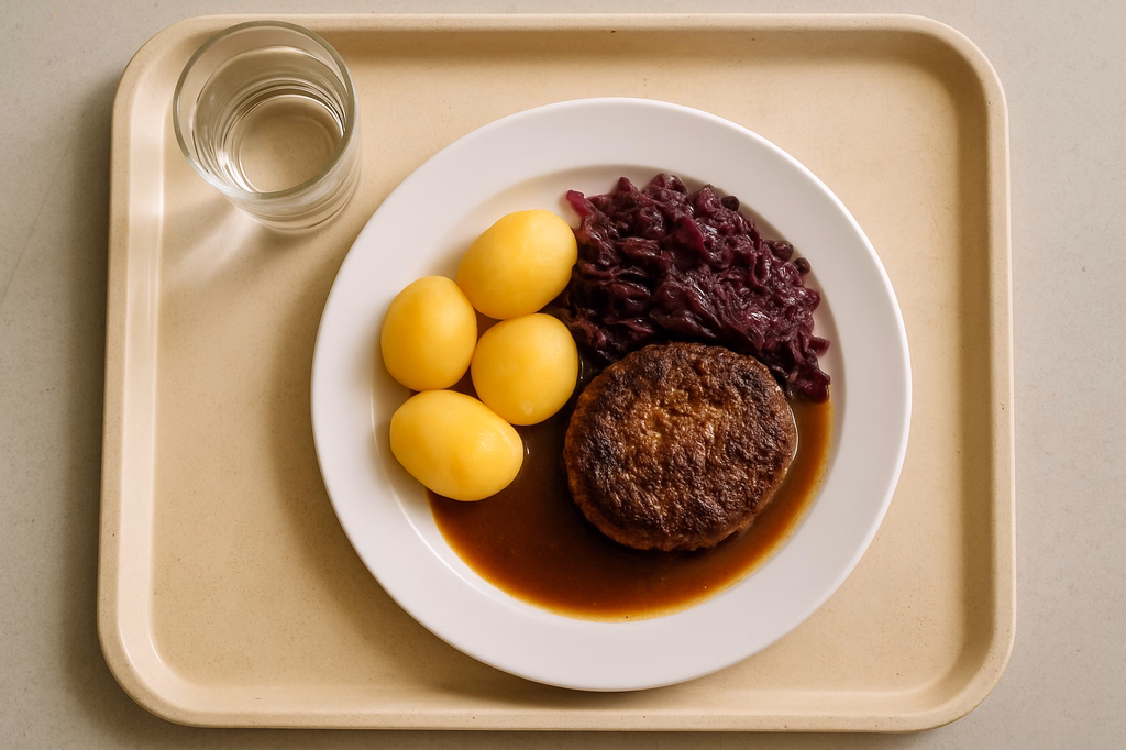 Hacksteak mit Bratenjus (AI Generated)